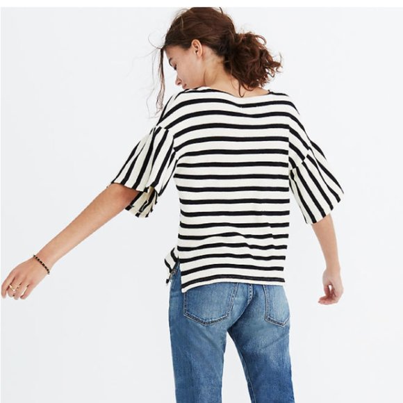 Madewell Striped Bell-Sleeve Top - Picture 3 of 4